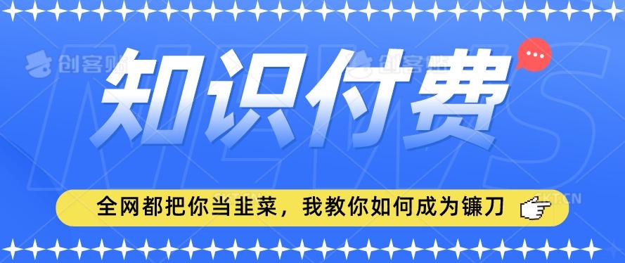 2024最新知识付费项目，小白也能轻松入局，全网都在教你做项目，我教你做镰刀【揭秘】-179创客网