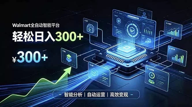 Walmart全自动智能平台，轻松日入300+一站式跨境智能运营工具。无需复杂实操-179创客网