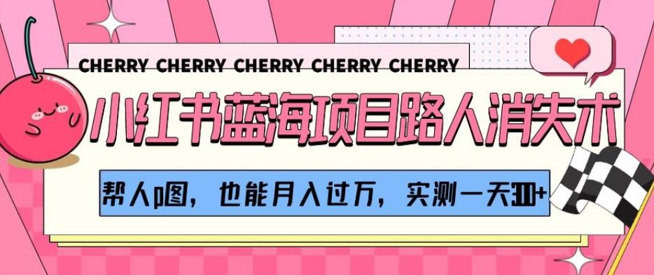 小红书蓝海项目路人消失术，帮人p图，也能月入过万，实测一天300+【揭秘】-179创客网