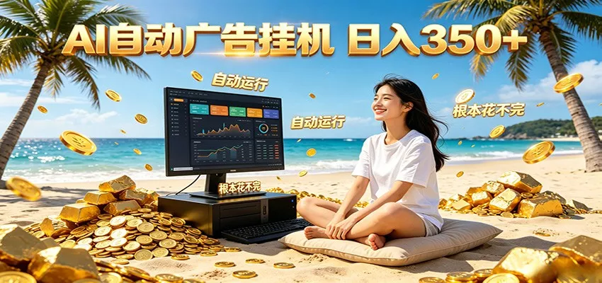 AI自动广告挂机 日入350+ 真正做到躺赚式变现，根本花不完！-179创客网