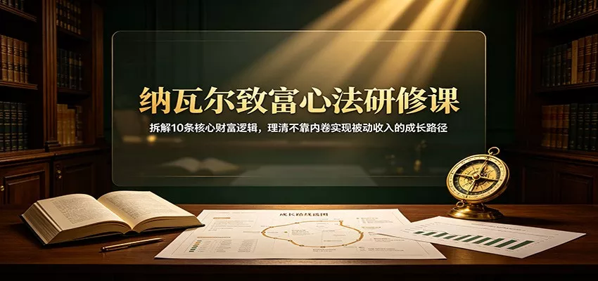 纳瓦尔致富心法研修课：拆解10条核心财富逻辑，理清不靠内卷实现被动收入的成长路径-179创客网