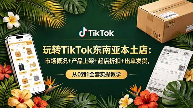 玩转TikTok东南亚本土店：市场概况+产品上架+起店折扣+出单发货，从0到1全套实操教学-179创客网