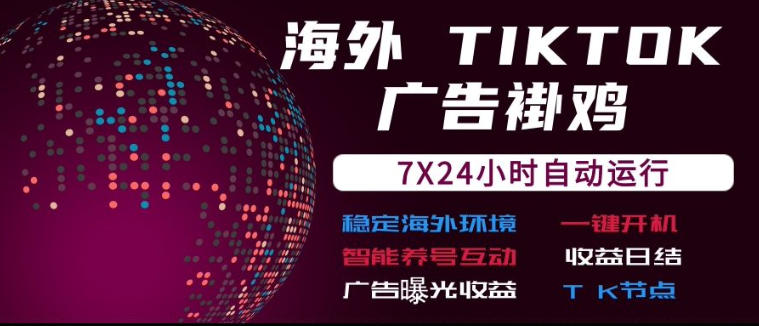 海外TikTok挂G流量变现，7X24自动运行，广告曝光收益，收益日结【揭秘】-179创客网