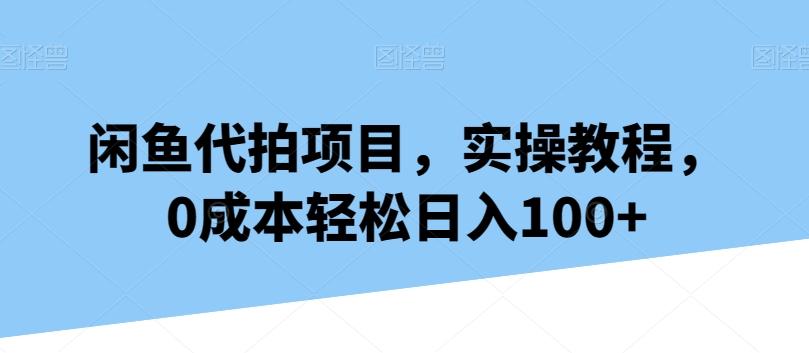 闲鱼代拍项目，实操教程，0成本轻松日入100+-179创客网