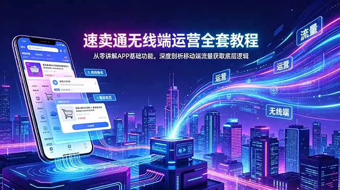 速卖通无线端运营全套教程，从零讲解APP基础功能，深度剖析移动端流量获取底层逻辑-179创客网