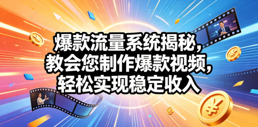 爆款流量系统揭秘，教会您制作爆款视频，轻松实现稳定收入【原创双语字幕】-179创客网