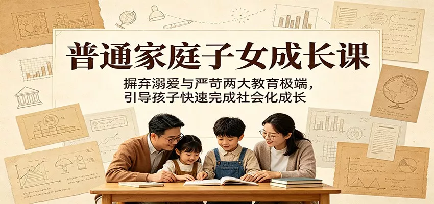 普通家庭子女成长课：摒弃溺爱与严苛两大教育极端，引导孩子快速完成社会化成长-179创客网