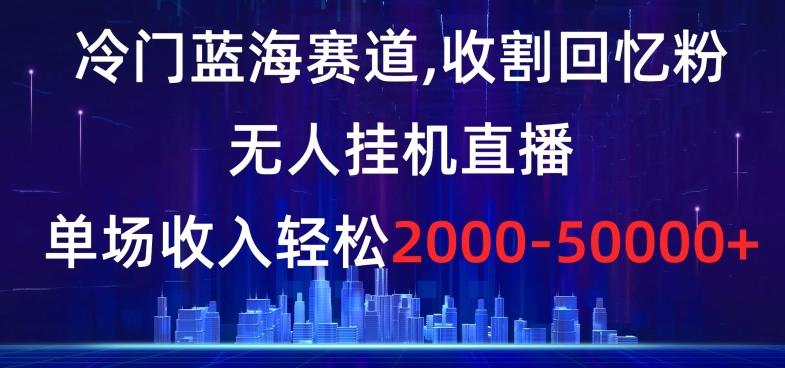 冷门蓝海赛道，收割回忆粉，无人挂机直播，单场收入轻松2000-5w+【揭秘】-179创客网