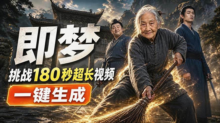 （20112期）即梦挑战180秒超长视频！一键生成3分钟电影？完整制作流程详细分享！-179创客网