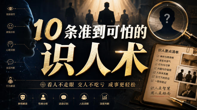 付费文章：10条准到可怕的识人术-179创客网