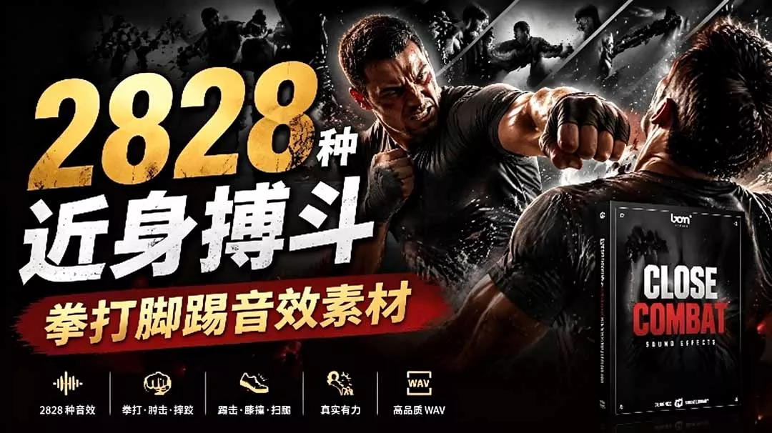 宝藏级别音效！2828种近身搏斗拳打脚踢音效素材，全部中文分类，免解压使用 Close Combat-179创客网