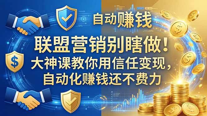 （18242期）联盟营销别瞎做！大神课教你用信任变现，自动化赚钱还不费力【原创双语字幕】-179创客网