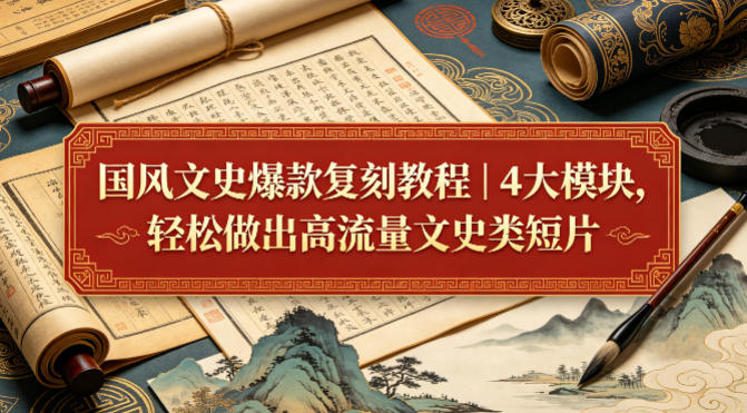 国风文史爆款复刻教程｜4大模块，轻松做出高流量文史类短片-179创客网