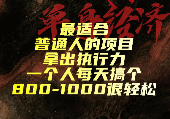 最适合普通人的项目，拿出执行力一个人每天搞个800-1k很轻松【揭秘】-179创客网