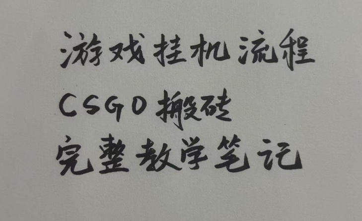 游戏挂G全流程笔记分享，CSGO游戏搬砖，小白看了当天学会见收益【揭秘】-179创客网