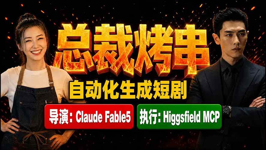 （19541期）《总裁烤串》真人短剧全自动诞生！Claude Fable5 当导演，Higgsfield MCP 执行！-179创客网