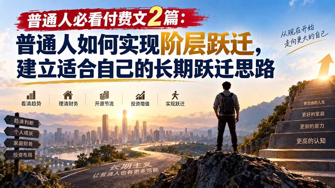 （20262期）普通人必看付费文2篇：普通人如何实现阶层跃迁，建立适合自己的长期跃迁思路-179创客网