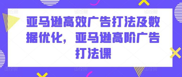 亚马逊高效广告打法及数据优化，亚马逊高阶广告打法课-179创客网