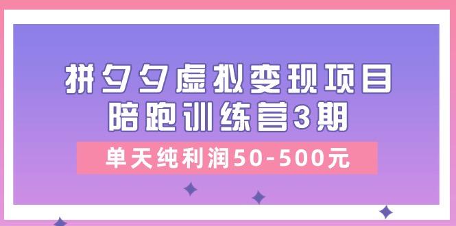 某收费培训《拼夕夕虚拟变现项目陪跑训练营3期》单天纯利润50-500元-179创客网