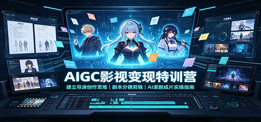 AIGC影视变现特训营：建立导演创作思维，剧本分镜剪辑，AI漫剧成片实操指南-179创客网