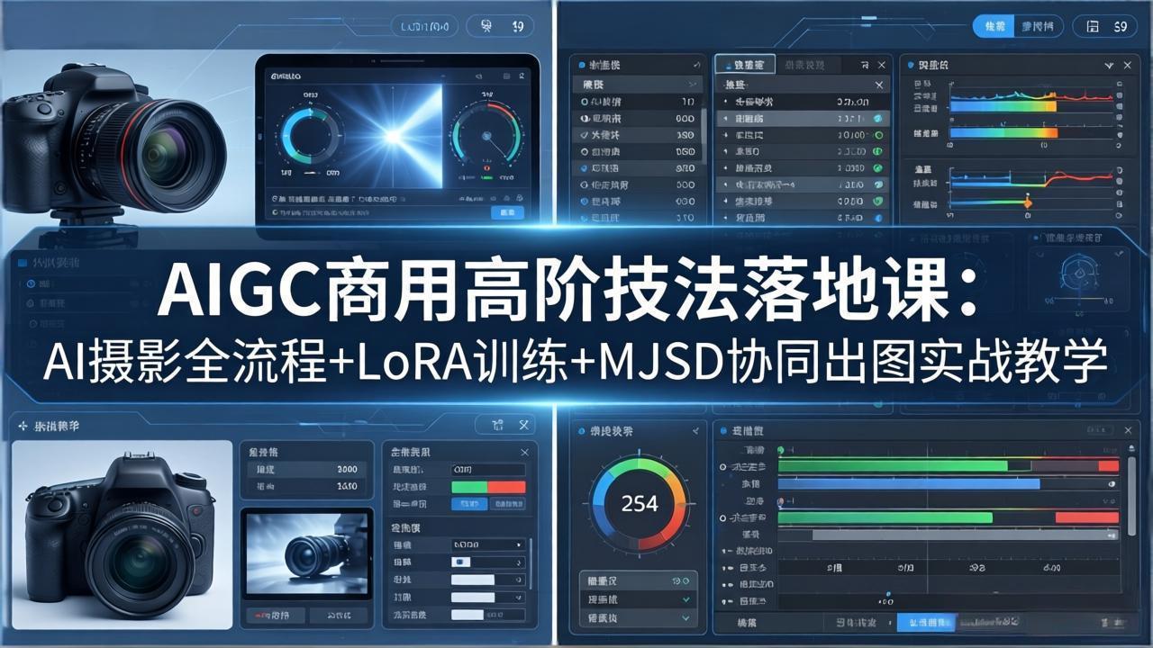 AIGC商用高阶技法落地课：AI摄影全流程+LoRA训练+MJSD协同出图实战教学-179创客网
