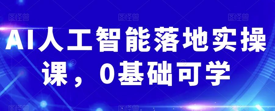 AI人工智能落地实操课，0基础可学-179创客网