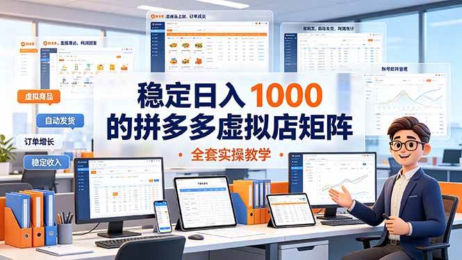 （19253期）稳定日入 1000 的拼多多虚拟店矩阵，全套实操教学-179创客网