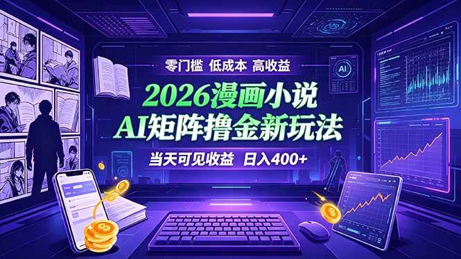 （19219期）爆款小说漫画大阅读 ai矩阵操作 当天可见收益 日入400+ 零门槛 高收益-179创客网