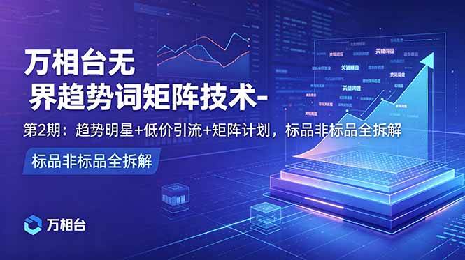 （18861期）万相台无界趋势词矩阵技术-第2期：趋势明星+低价引流+矩阵计划，标品非标品全拆解-179创客网