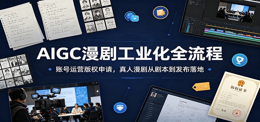 AIGC漫剧工业化全流程：账号运营版权申请，真人漫剧从剧本到发布落地-179创客网
