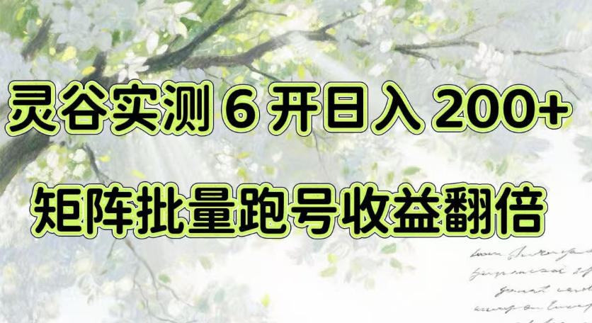 一台电脑就能做！灵谷实测6开日入200+，矩阵批量跑号收益翻倍【揭秘】-179创客网