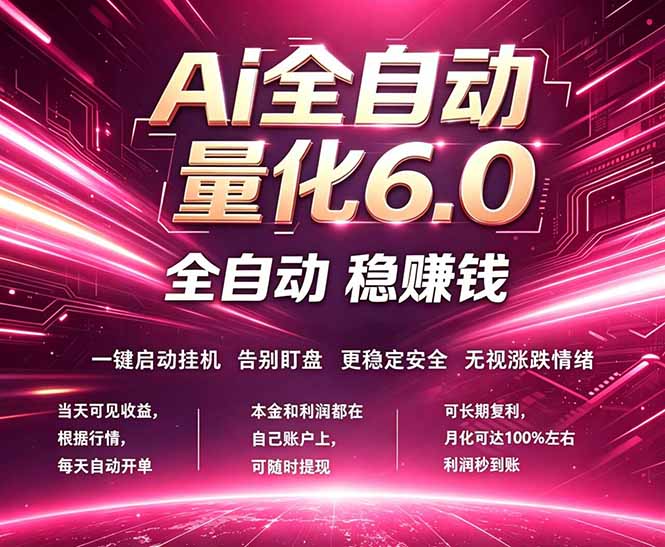 最新AI量化交易6.0，24小时自动运行，绿色稳定！日入1000+-179创客网