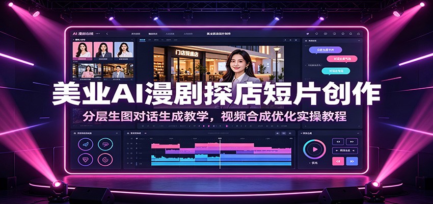 美业AI漫剧探店短片创作：分层生图对话生成教学，视频合成优化实操教程-179创客网