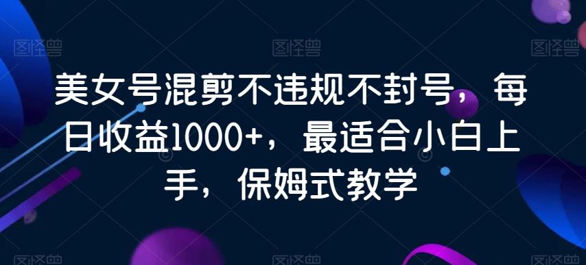 美女号混剪不违规不封号，每日收益1000+，最适合小白上手，保姆式教学-179创客网