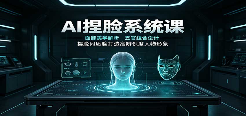 AI捏脸系统课：面部美学解析，五官组合设计，摆脱同质脸打造高辨识度人物形象-179创客网