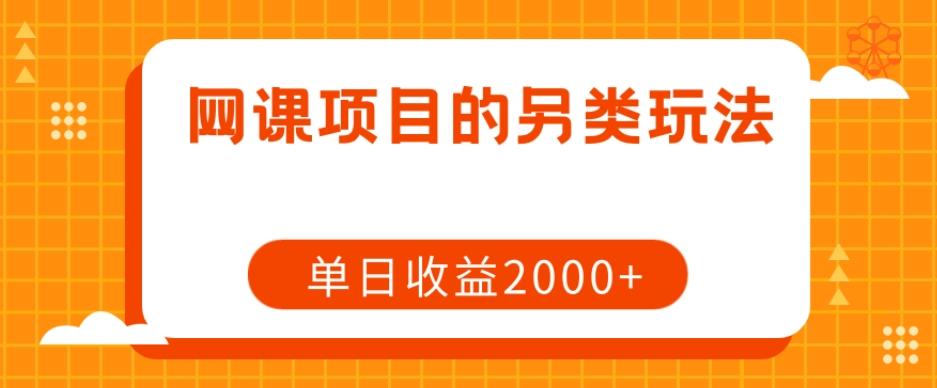 网课项目的另类玩法，单日收益2000+【揭秘】-179创客网