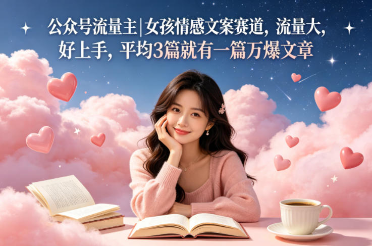 公众号流量主女孩情感文案赛道，流量大，好上手，平均3篇就有一篇万爆文章-179创客网