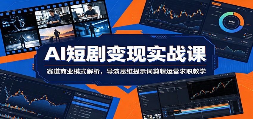 AI短剧变现实战课：赛道商业模式解析，导演思维提示词剪辑运营求职教学-179创客网