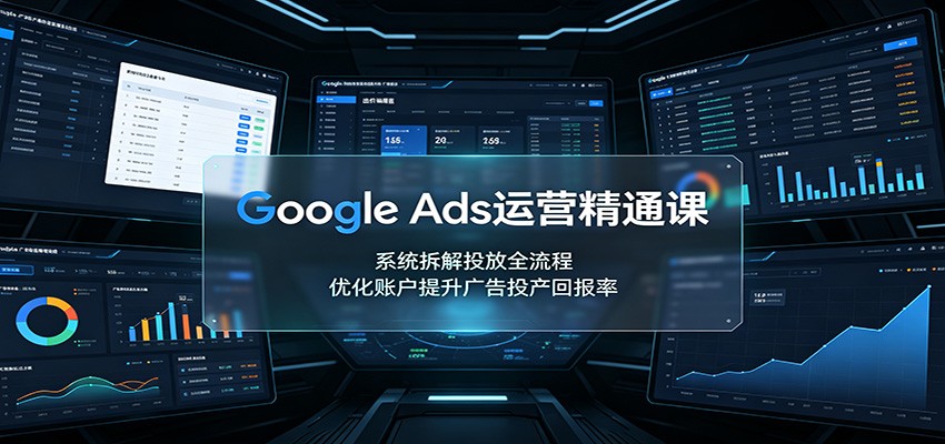 Google Ads运营精通课：系统拆解投放全流程，优化账户提升广告投产回报率-179创客网