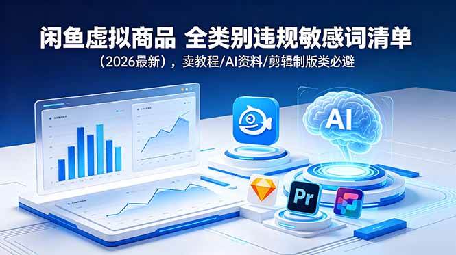 （18961期）闲鱼虚拟商品 全类别违规敏感词清单（2026最新），卖教程/AI资料/剪辑制版类必避-179创客网