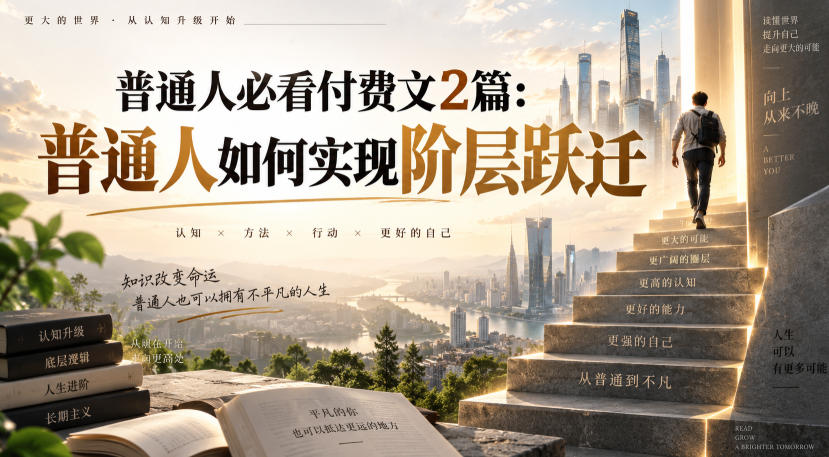 普通人必看付费文2篇：普通人如何实现阶层跃迁-179创客网