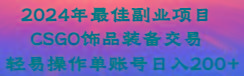 2024年最佳副业项目 CSGO饰品装备交易 轻易操作单账号日入200+-179创客网