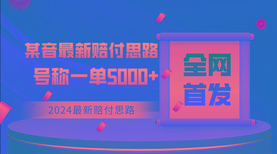 全网首发，2024最新某音赔付思路，号称一单收益5000+-179创客网