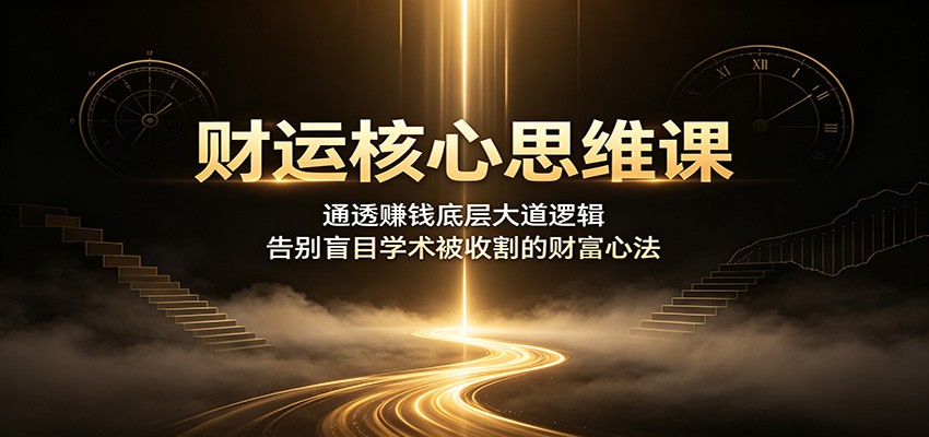 财运核心思维课：通透赚钱底层大道逻辑，告别盲目学术被收割的财富心法-179创客网