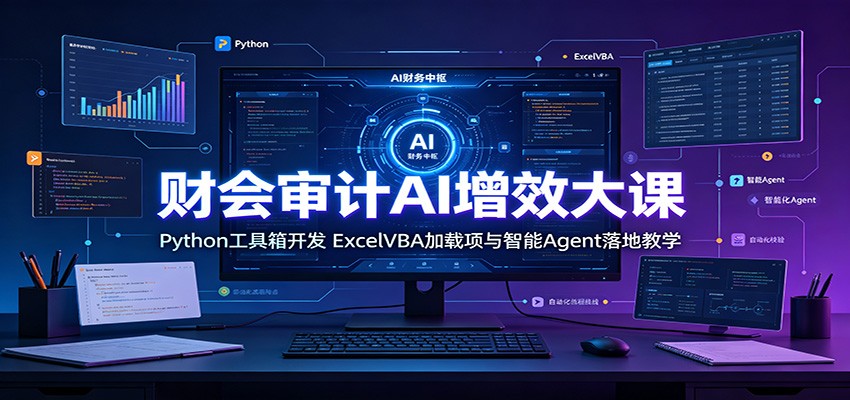财会审计AI增效大课：Python工具箱开发，ExcelVBA加载项与智能Agent落地教学-179创客网