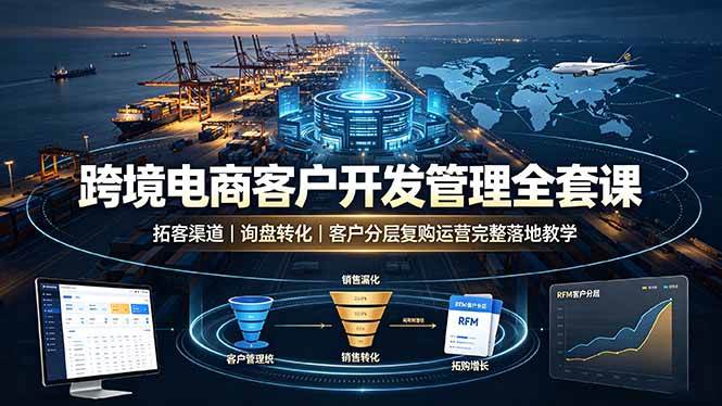 （19274期）跨境电商客户开发管理全套课·拓客渠道｜询盘转化｜客户分层复购运营完整落地教学-179创客网