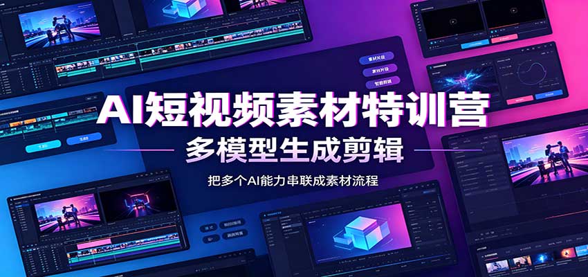 AI短视频素材特训营：Codex本地部署实操，多模型生成剪辑，爆量素材挖掘教学-179创客网