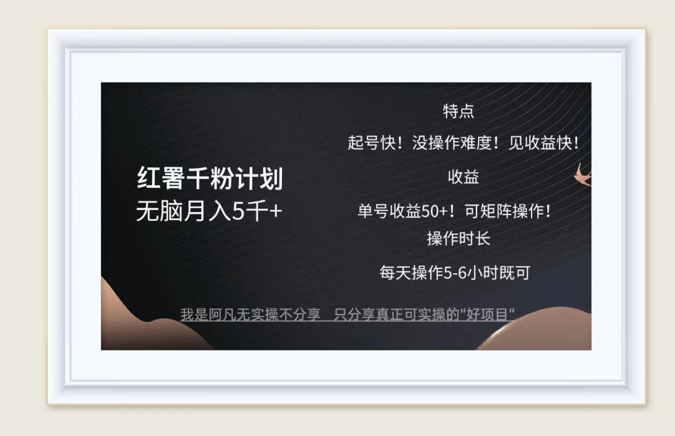 红薯千粉计划无脑月入5千+！既做既赚！-179创客网