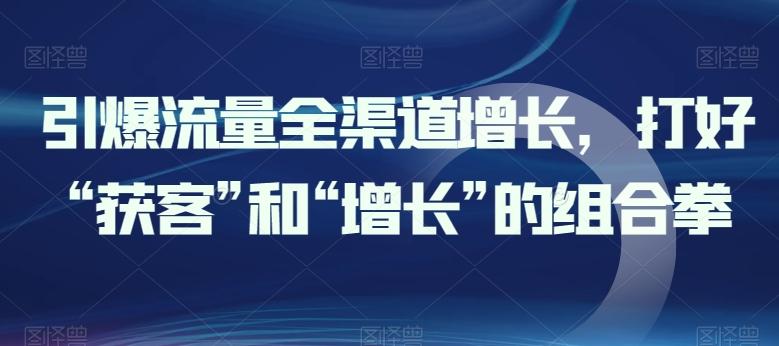 引爆流量全渠道增长，打好“获客”和“增长”的组合拳-179创客网