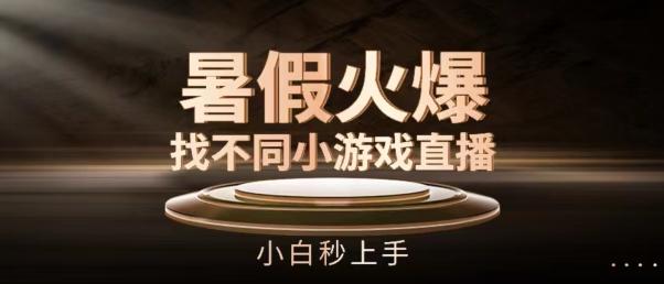 暑假火爆找不同小游戏直播间，小白秒上手【揭秘】-179创客网